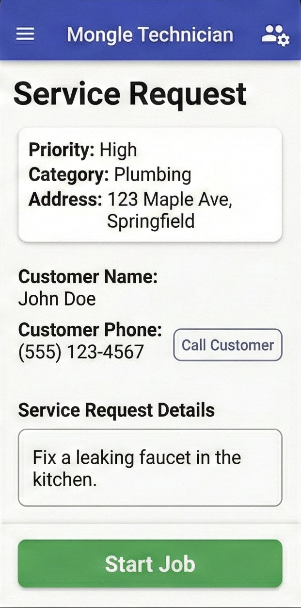 PM Assistant mobile work order screen